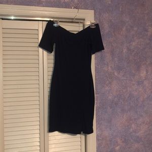 Off-the-Shoulders Bodycon Navy Blue Dress
